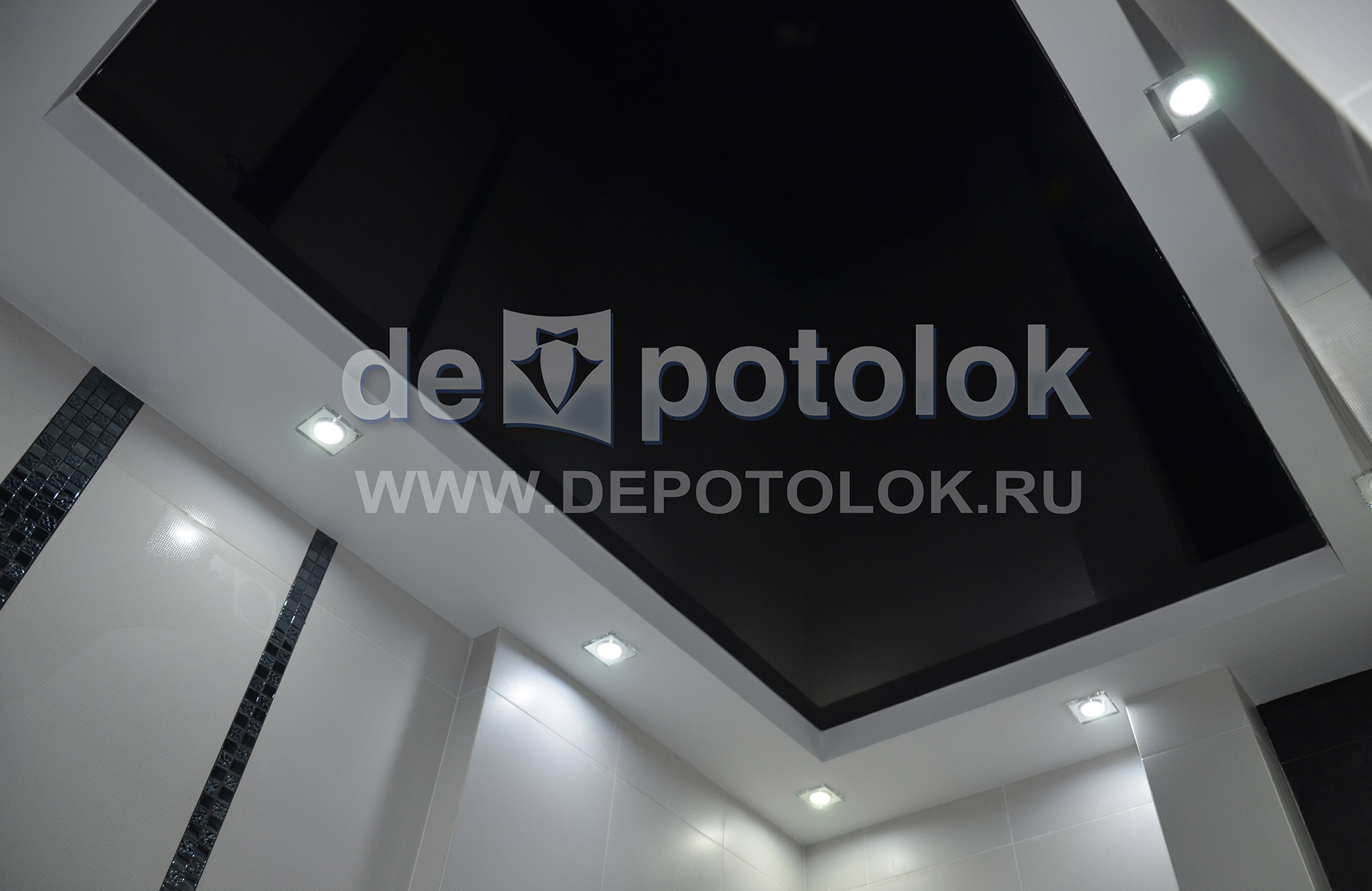 Чёрный натяжной потолок