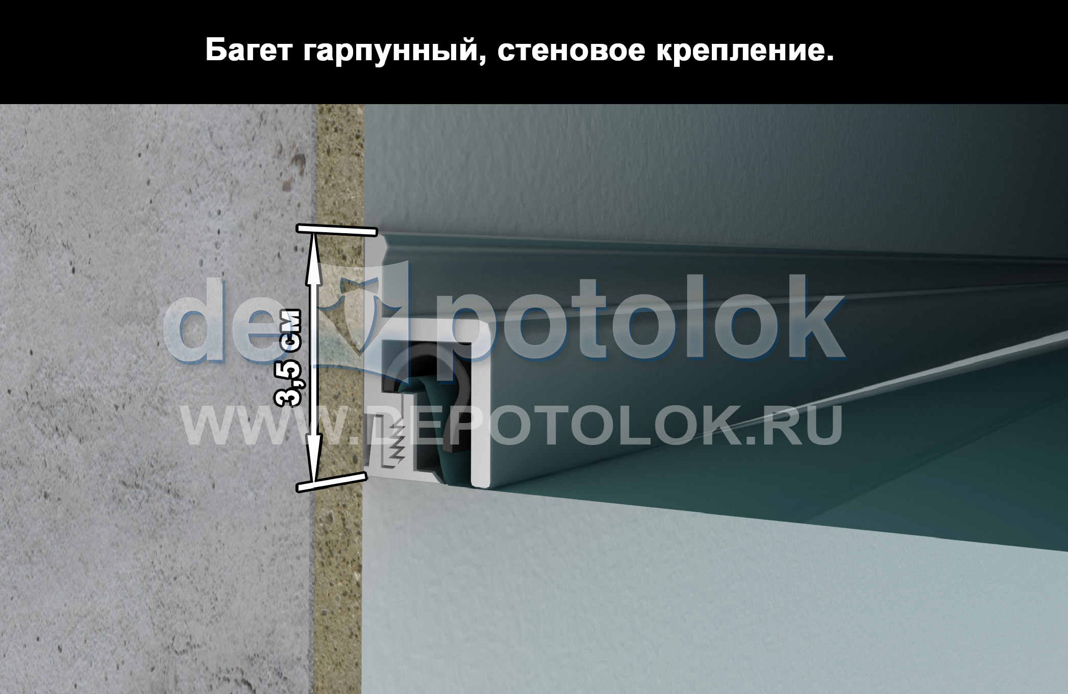 Монтаж одноуровневого тканевого натяжного потолка